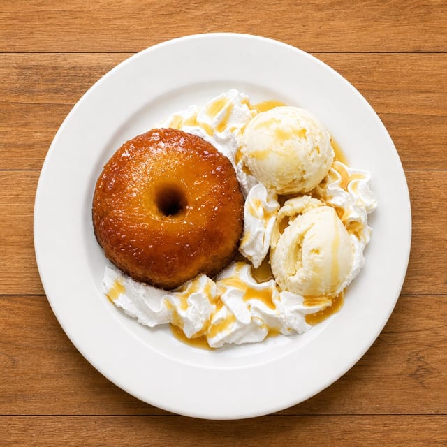 Pineapple Cake & Ice Cream.