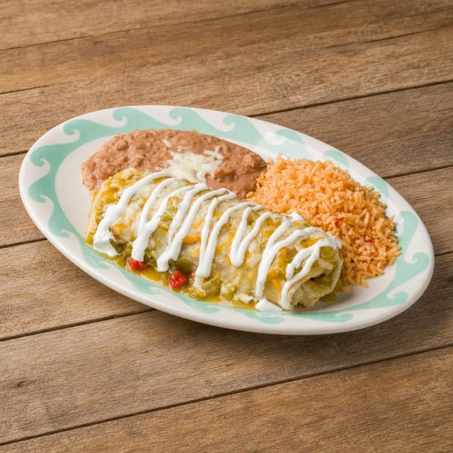 #9 - Beef Enchilada, Burrito & Chile Relleno.