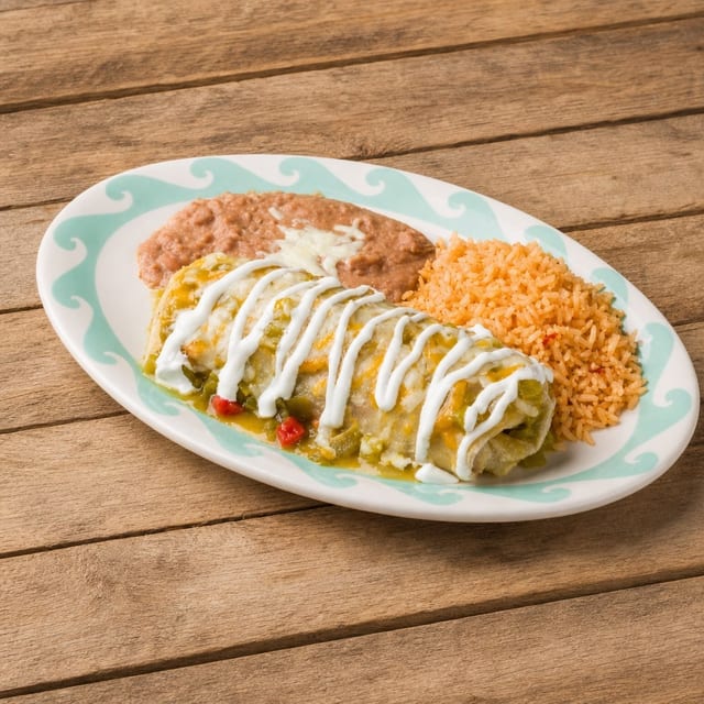 #1-Taco, 2 Enchiladas, Rice.