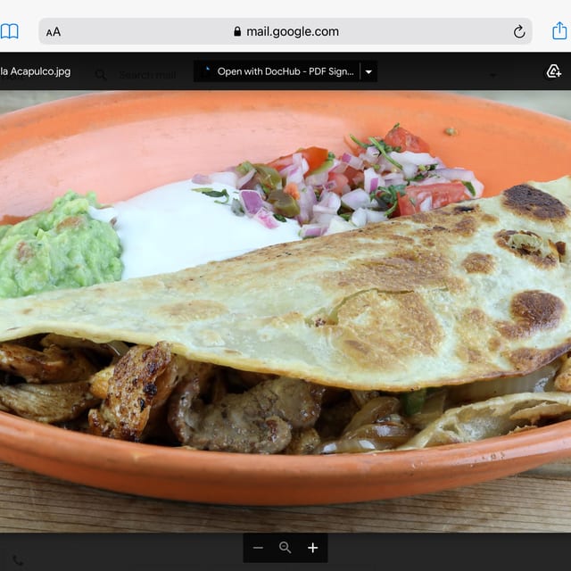Jumbo Quesadilla Ranchera.