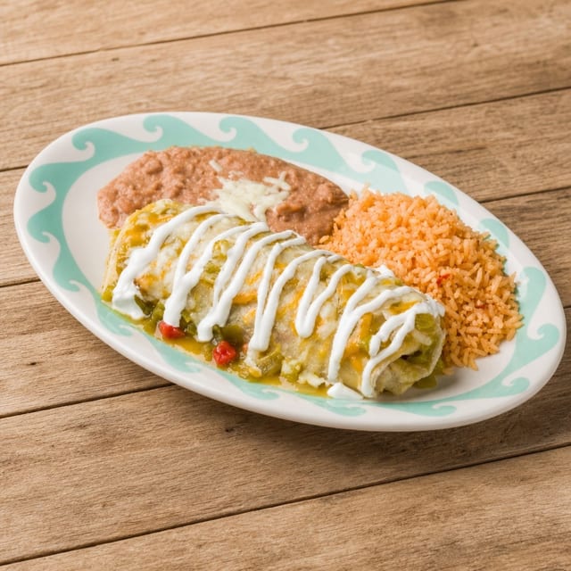 #1-Taco, 2 Enchiladas, Rice or Beans.