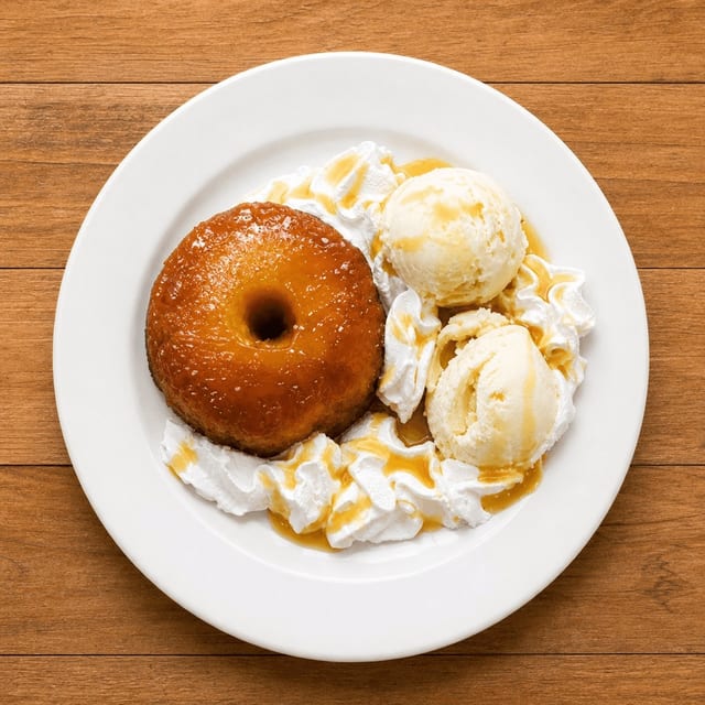 Pineapple Cake & Ice Cream.