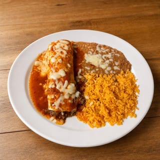 #2 - Beef Quesadilla, Taco, Rice & Beans