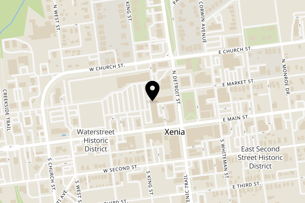 Map showing the location of Acapulco Mexican Restaurant Xenia on 88 Xenia Towne Square in Xenia